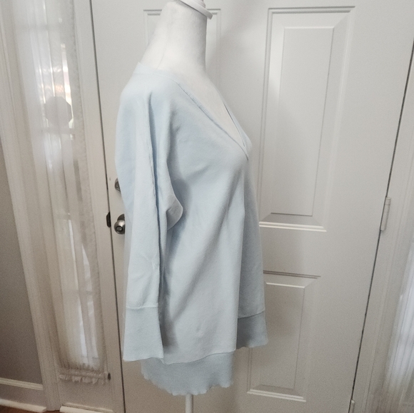 Talbots Pima Cotton Baby Blue Sweater Top Size 1X Plus - Picture 5 of 6